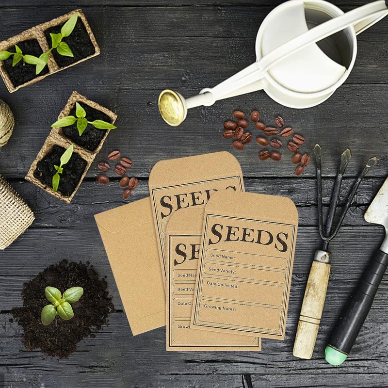 fuceury 150 Pieces Seed Saving Envelopes, 4.7x3.1 Inch Sealing Kraft Seed Packets Envelopes for Flower Vegetable Seeds Storage - Image 5